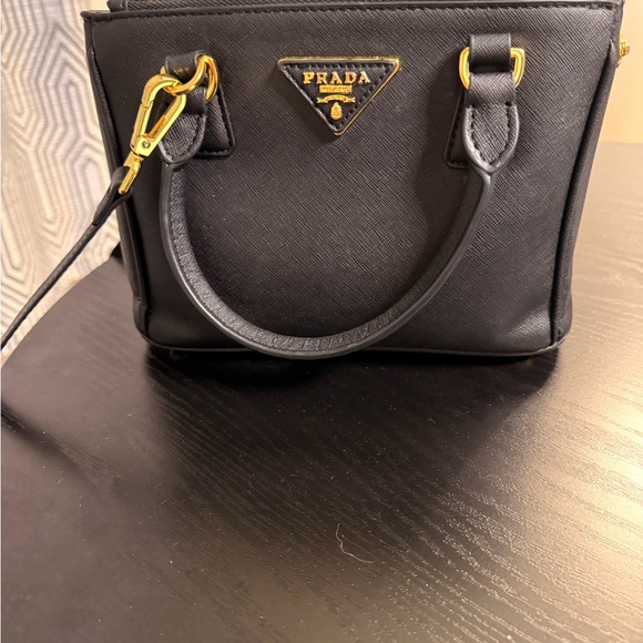 Designer Black Mini Bag with Gold Accents